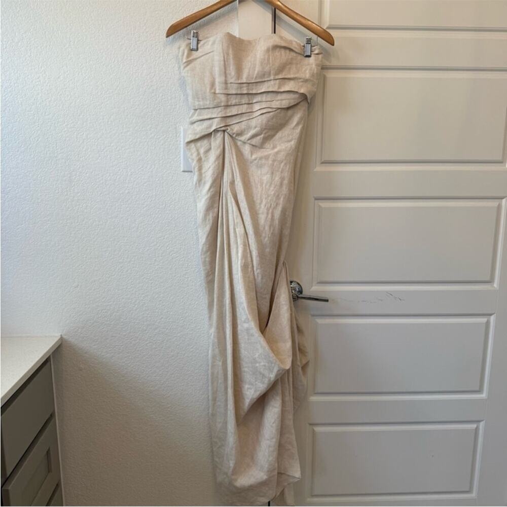 Staud Caravaggio Drap Linen Dress - Picture 6 of 10